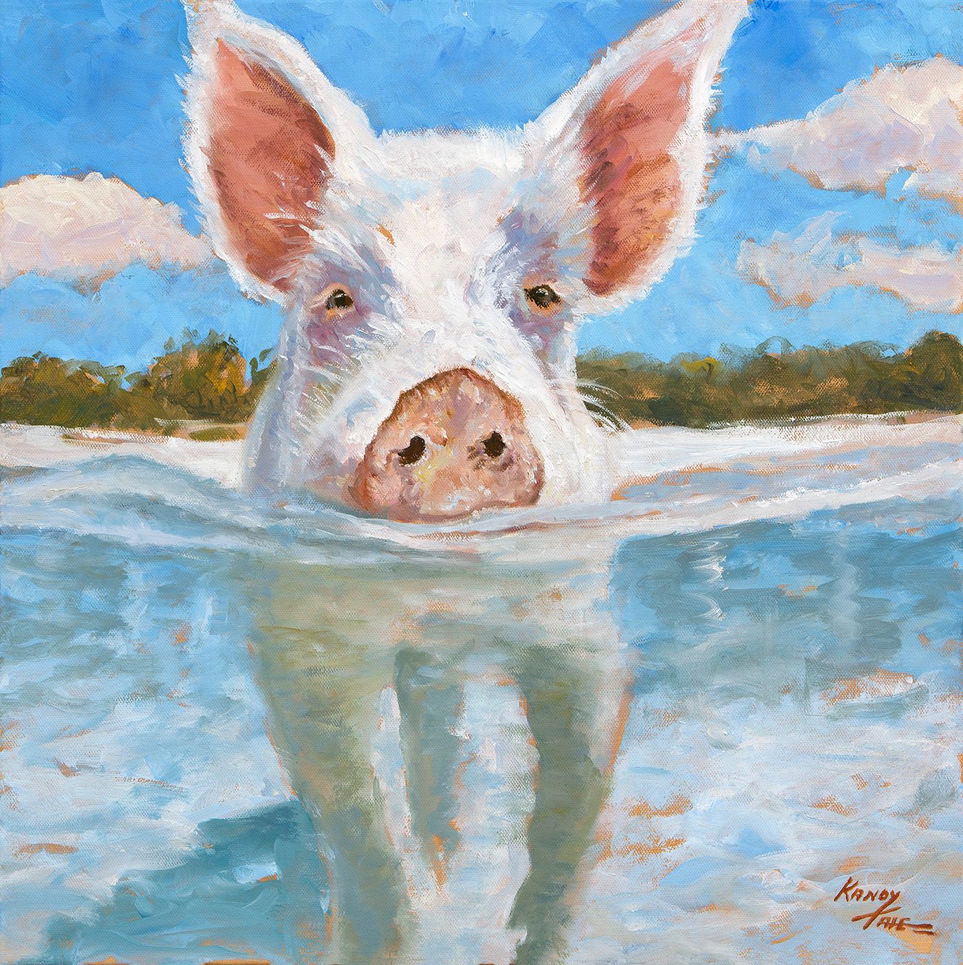 Vinnie Van Goat - Original Oil by Kandy Tate